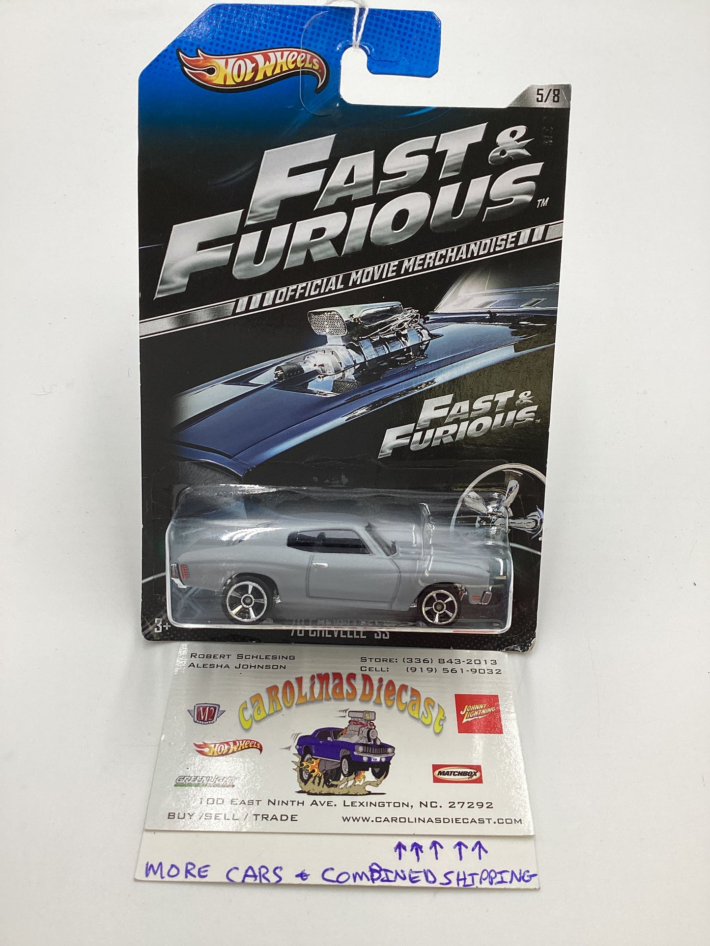 2013 Hot Wheels Fast and Furious #5 70 Chevelle SS Primer Gray Card Not Perfect 73G