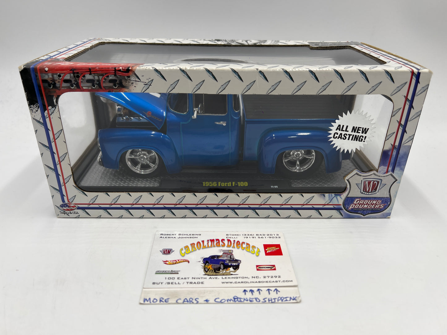 M2 Machines 1/24 Ground Pounders 1956 Ford F-100 Blue 11-05