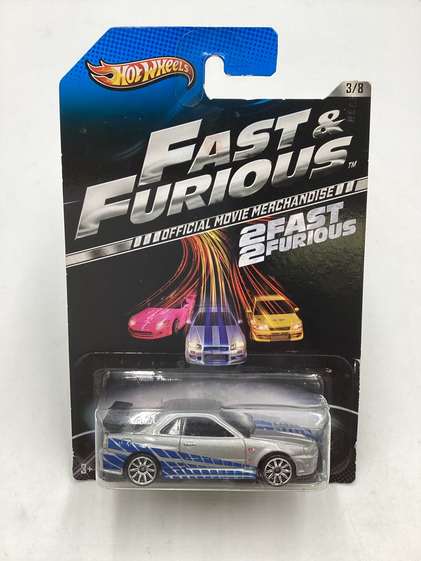 Hot wheels Fast and Furious Nissan skyline GT-R (R34) Black Wing VHTF CRUSHED BLISTER WITH Protector