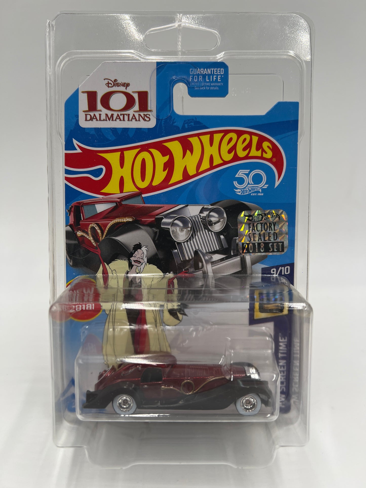 2018 Hot Wheels Factory Sealed Super Treasure Hunt Cruella De Vil Red W/Protector