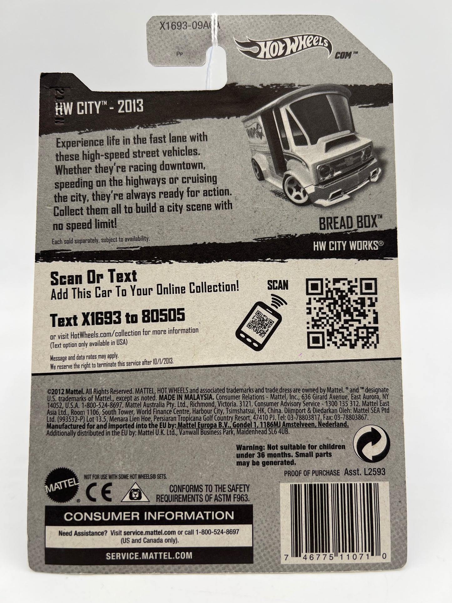 2013 Hot Wheels Treasure Hunt HW City #41 Bread Box White 274E