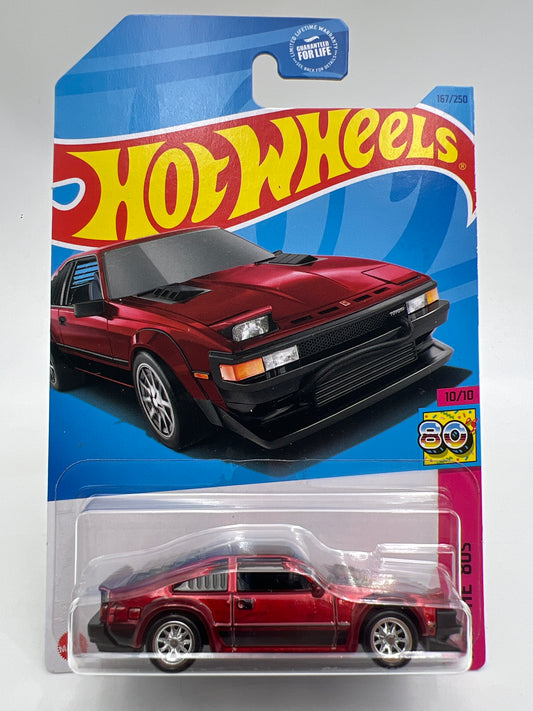 2023 Hot Wheels Super Treasure Hunt #167 82 Toyota Supra Red W/Protector
