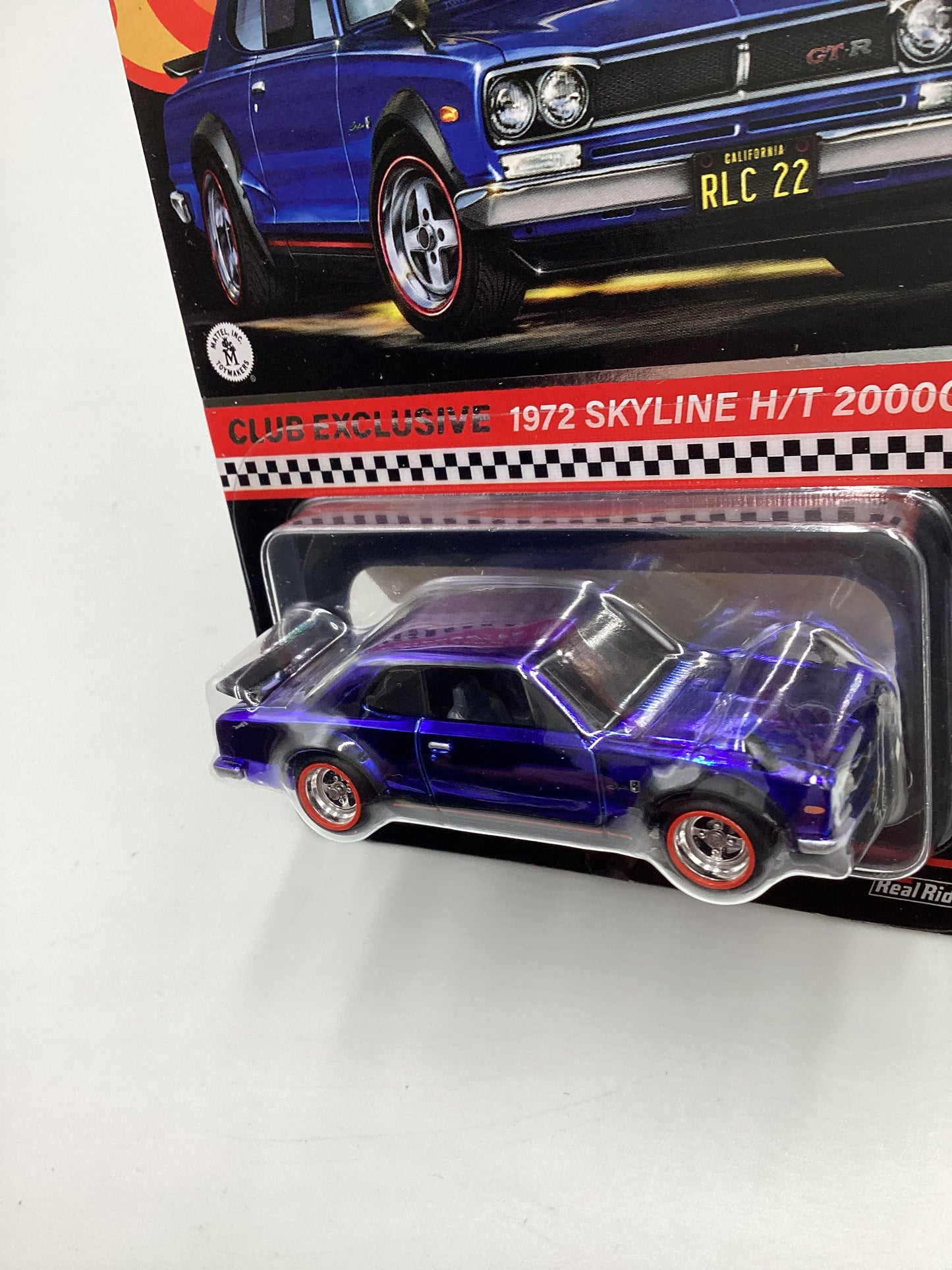 2022 Hot Wheels RLC Club Exclusive W/Patch & Button 1972 Skyline H/T 2000GT-R Blue with protector