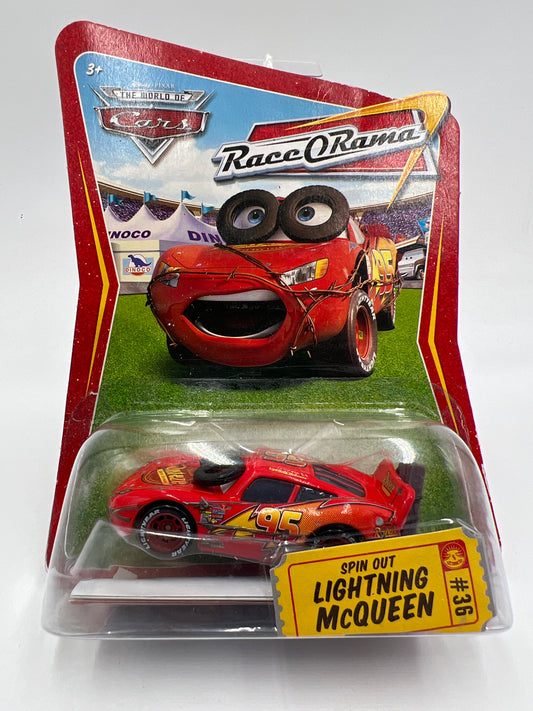 Disney Pixar The World Of Cars Race O Rama #36 Spin Out Lightning McQueen