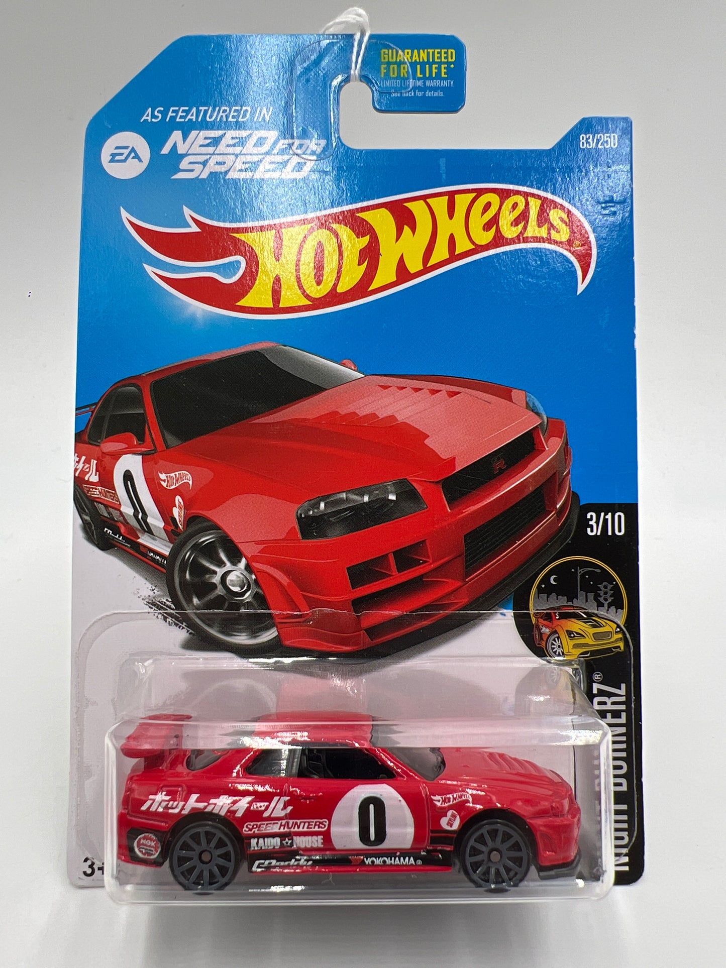 2016 Hot Wheels Night Burnerz #83 Need For Speed Nissan Skyline GT-R R34 Red