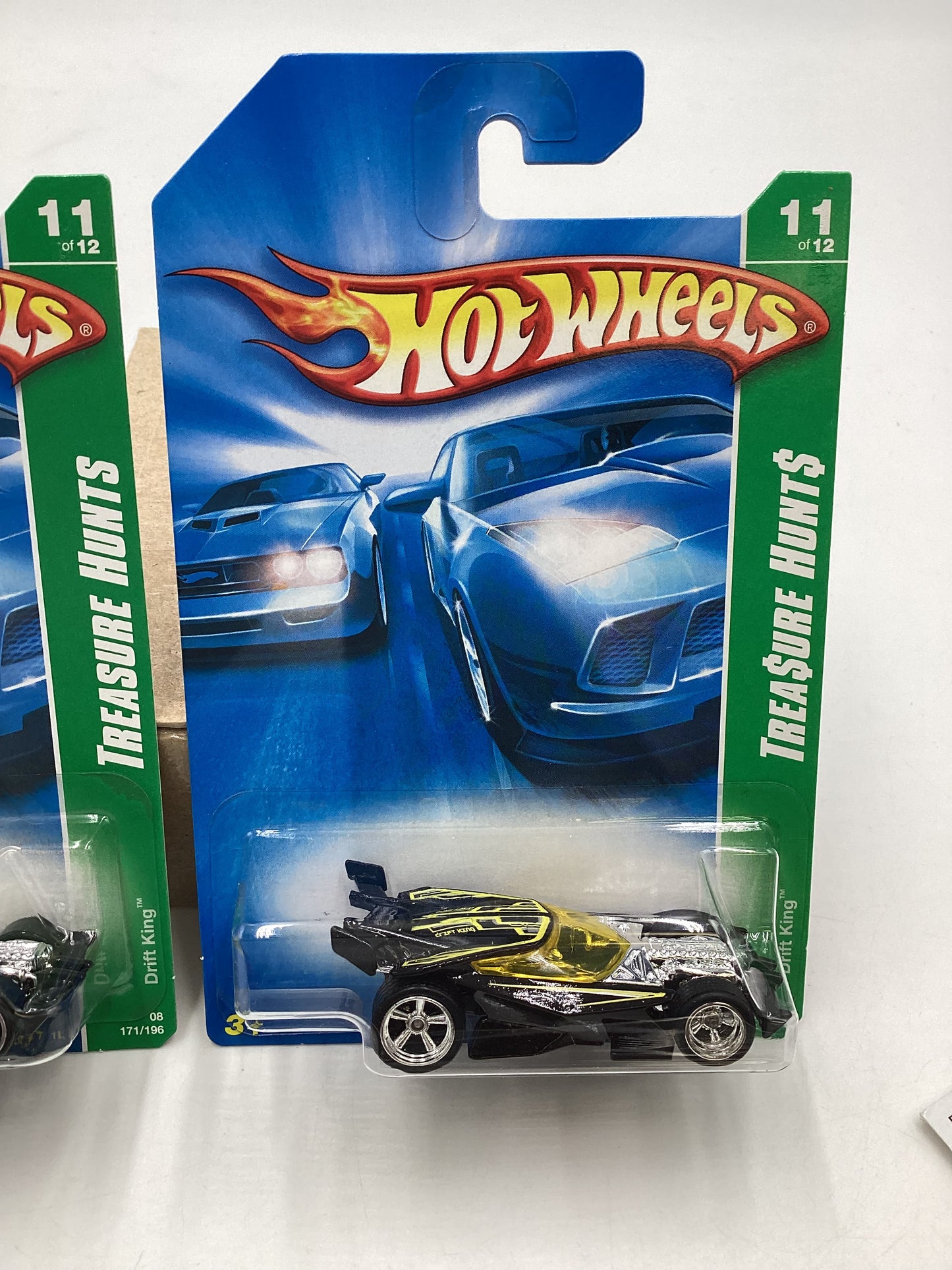 2008 Hot Wheels Super Treasure Hunt + Treasure Hunt Drift King Black #171 with protector