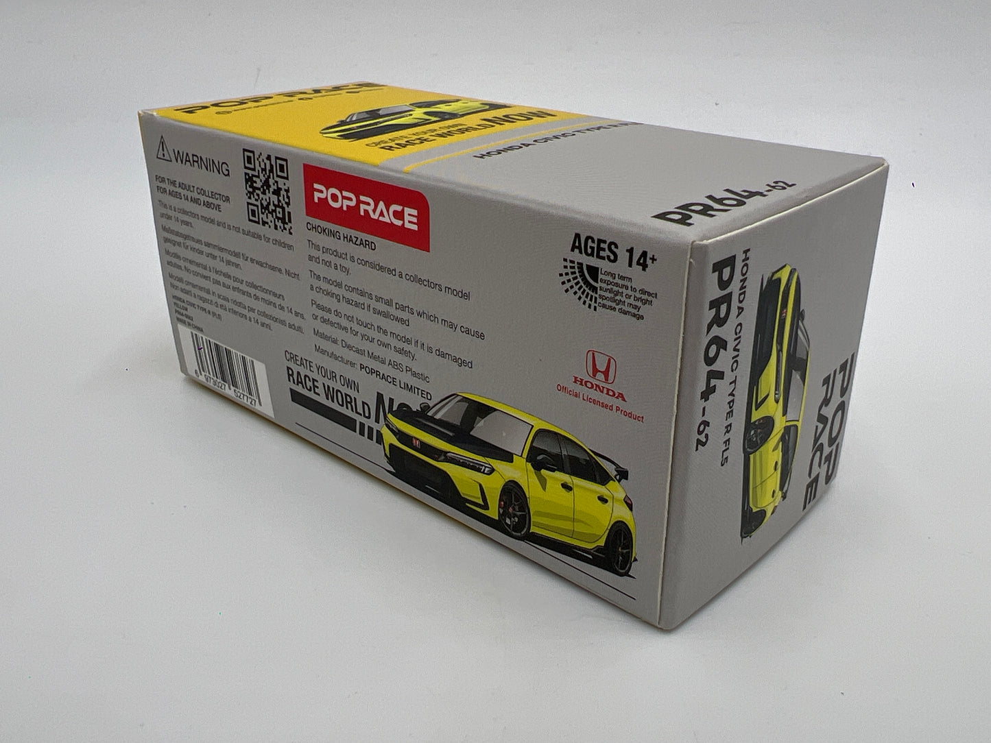 Pop Race 1/64 Honda Civic Type R FL5 Yellow PR64-62