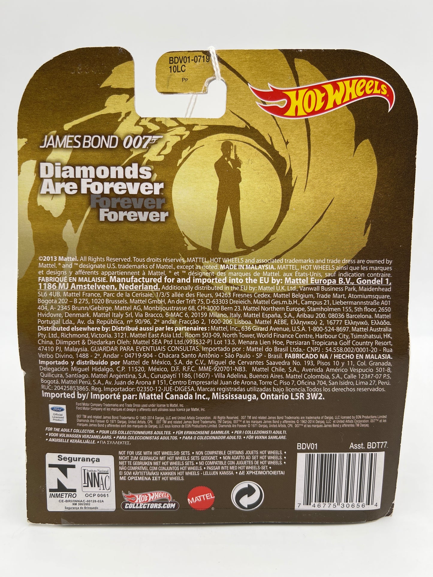 Hot Wheels Retro Entertainment 007 Diamonds Are Forever 71 Mustang Mach 1 Red