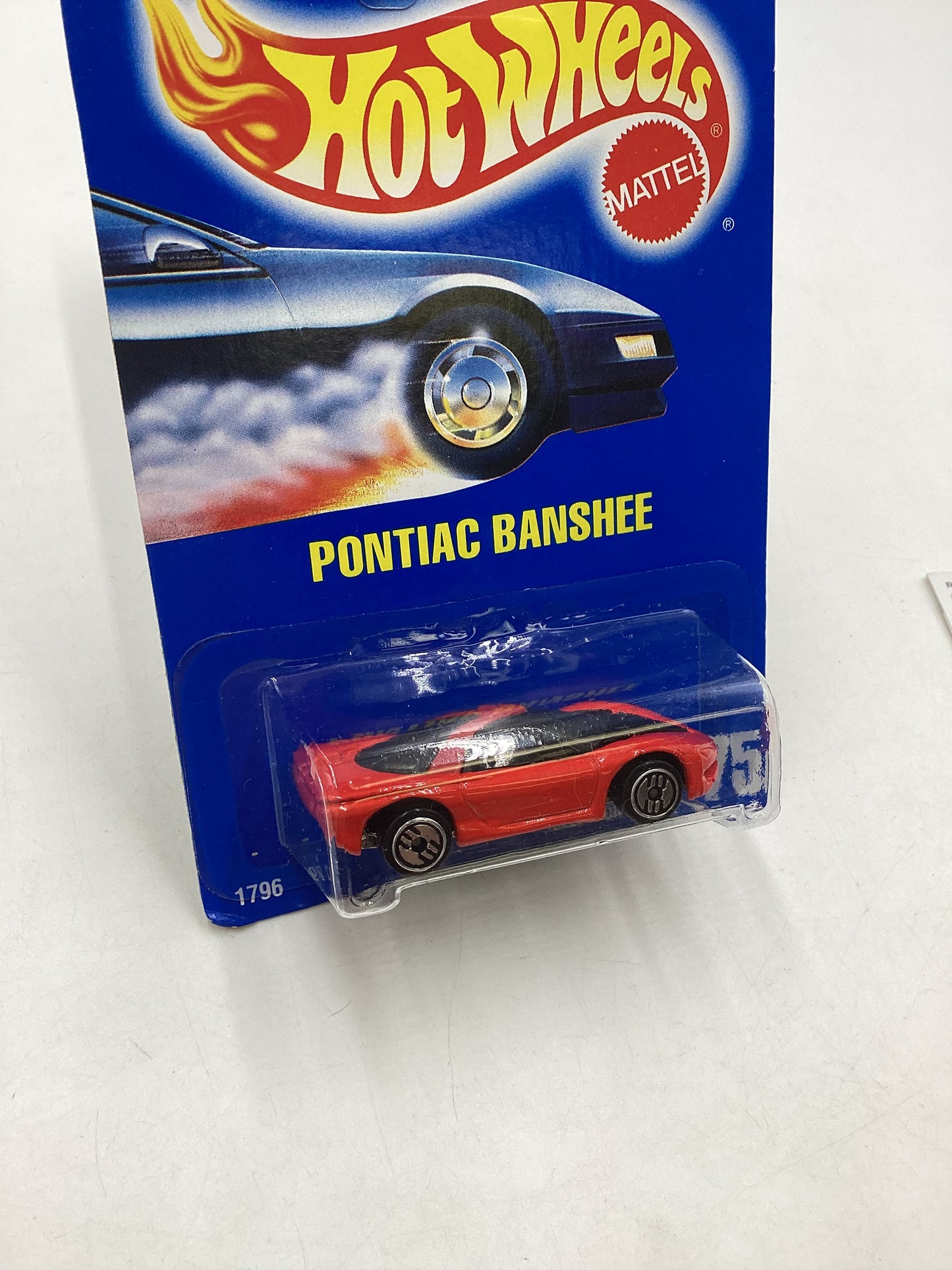 Hot Wheels Blue Card Collector No. 75 Pontiac Banshee Red UH Chrome Wheels 238H