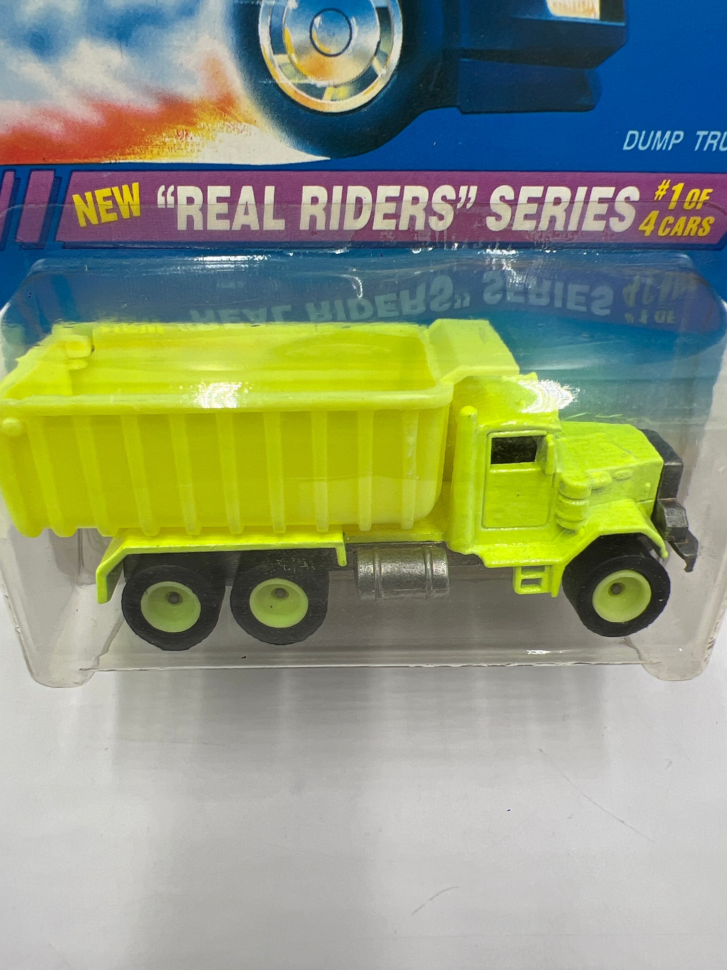 1995 Hot Wheels Real Riders Series 1/4 #317 Dump Truck Yellow W/Protector