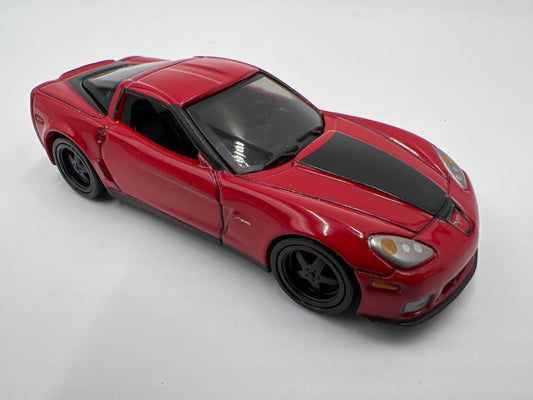Auto World 1/64 Target Exclusive Deluxe 4 Pack Release 2 Version A 2010 Chevy Corvette Z06 Red Loose
