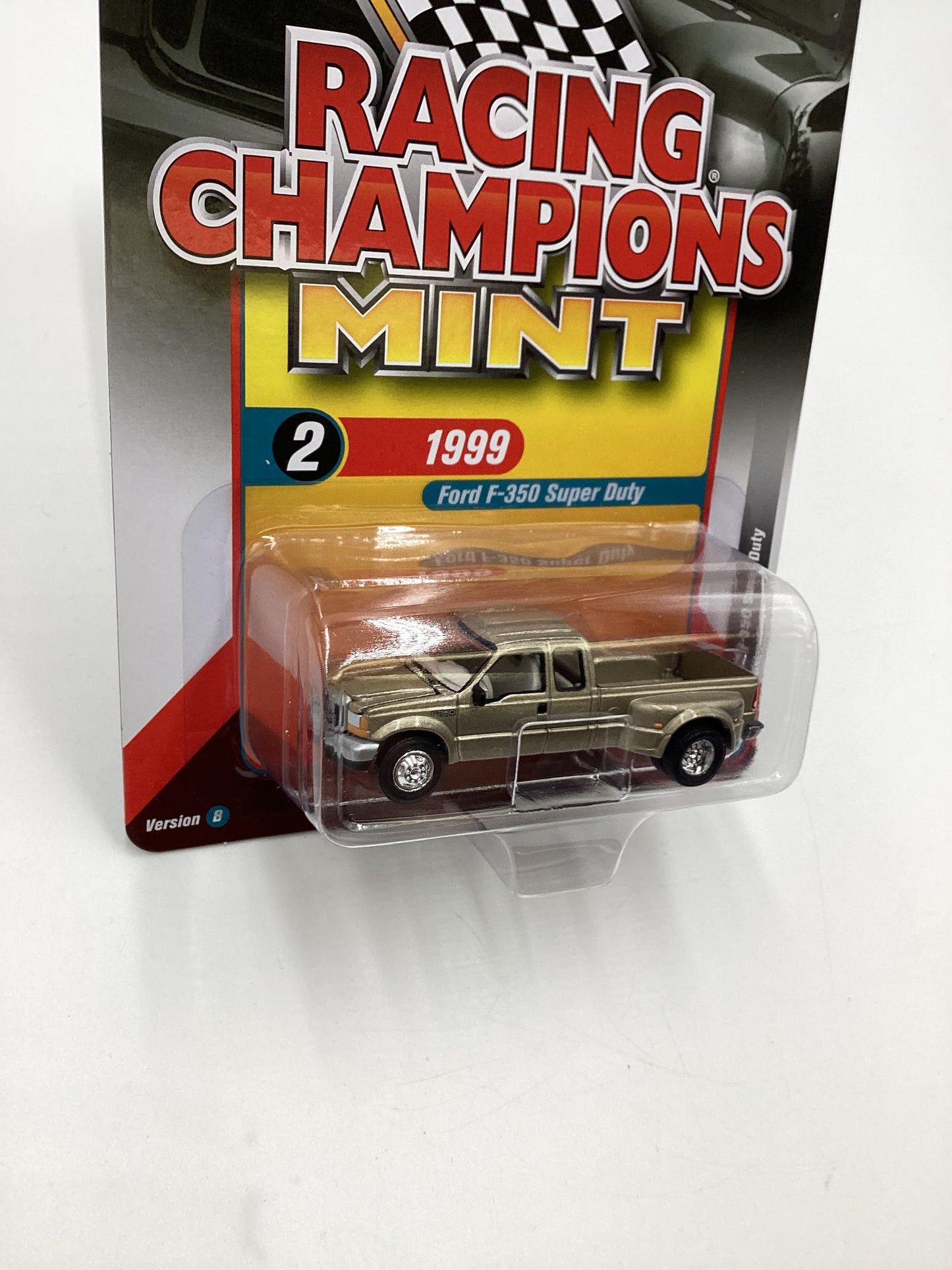 Racing Champions Mint #2 Release 1 Version B 1999 Ford F-350 Super Duty Dually Gold