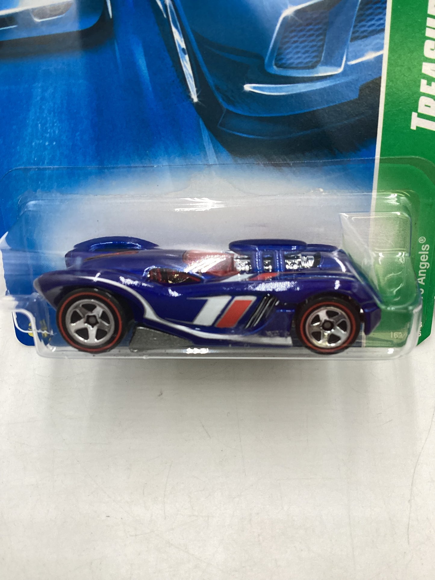 2008 Hot Wheels Super Treasure Hunt + Treasure Hunt 16 Angels Blue #169 with protector