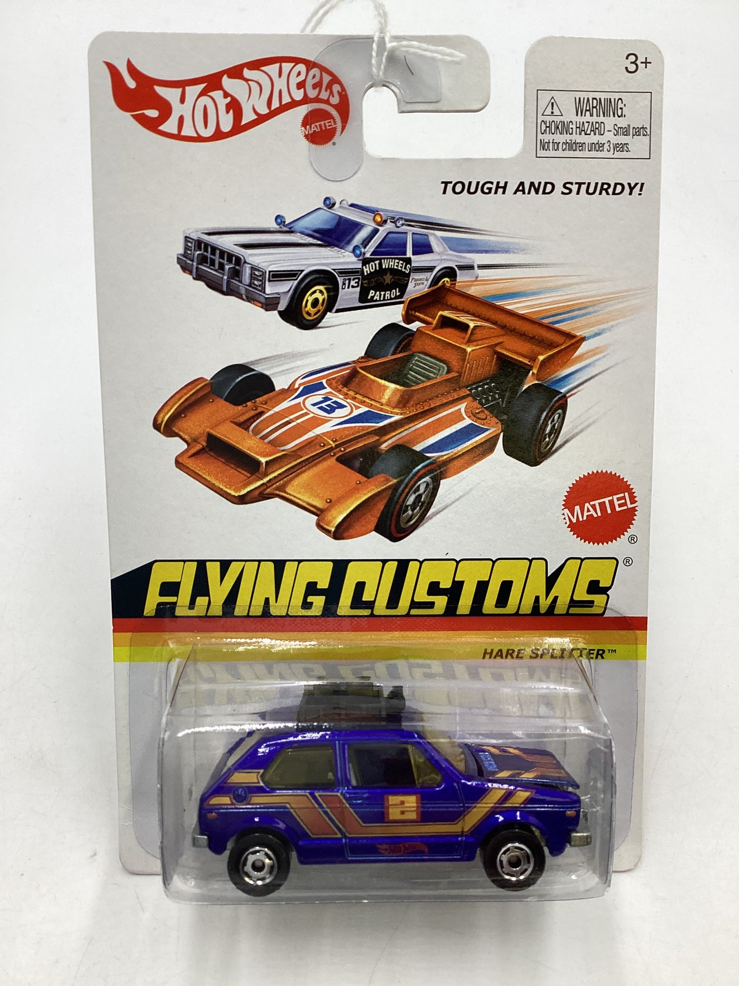 2012 Hot Wheels Flying Customs Hare Splitter Blue Cracked Blister 156A