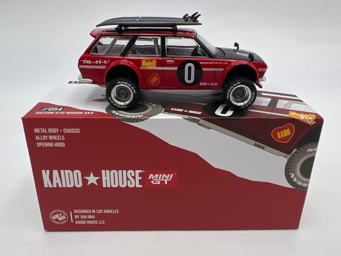 Mini GT x Kaido House #054 Datsun 510 Wagon 4x4 Red