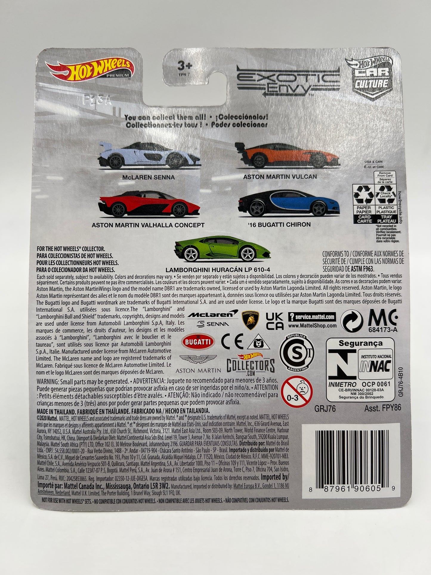 Hot Wheels Premium Exotic Envy #4 16 Bugatti Chiron Blue