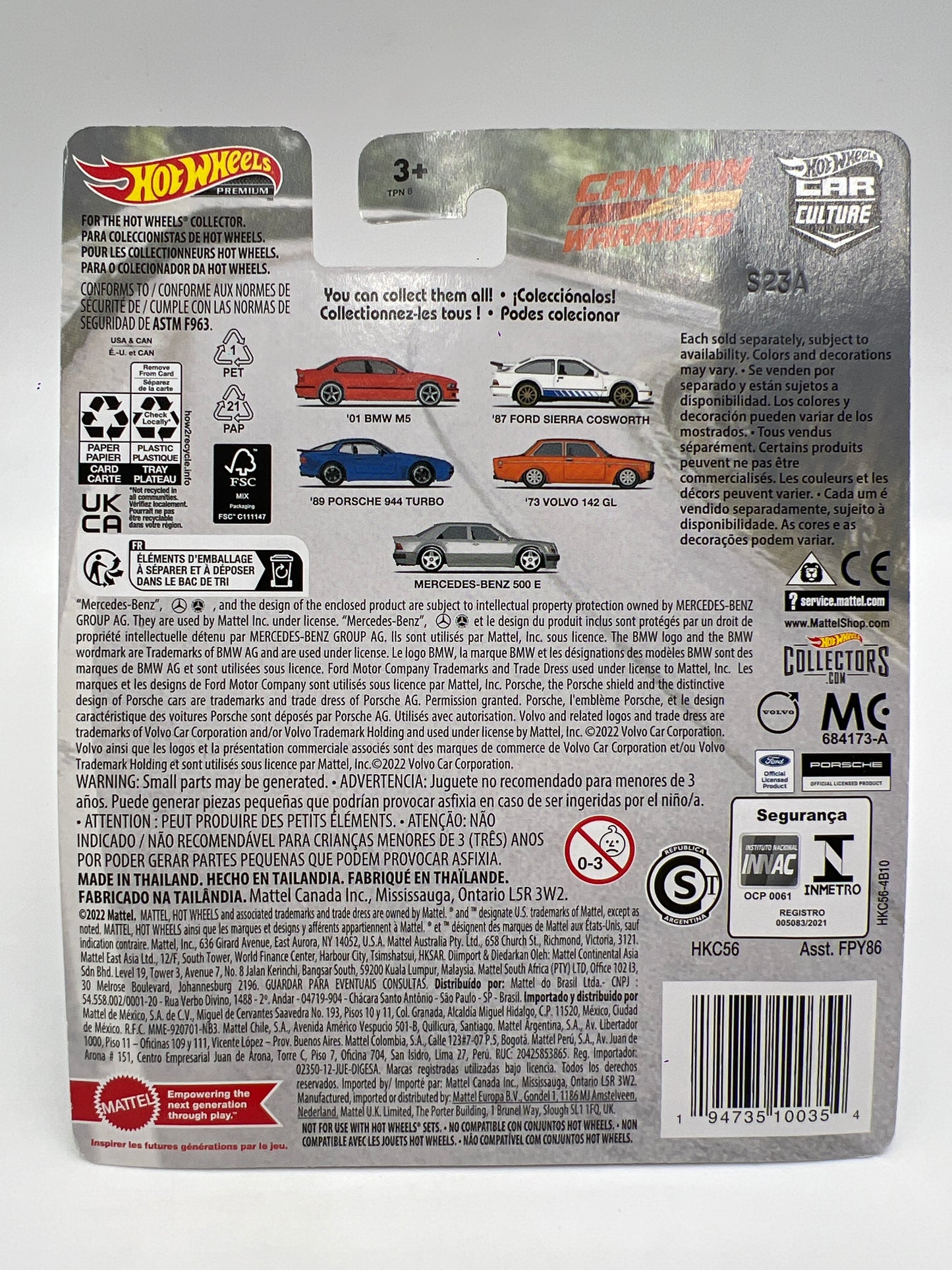 Hot Wheels Premium Canyon Warriors #3 89 Porsche 944 Turbo Blue 257H