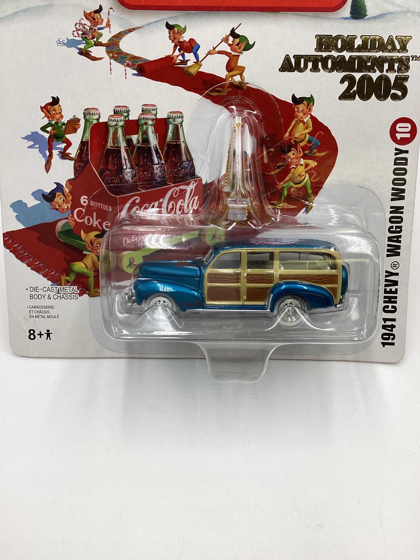 2005 Johnny lightning Holiday Automents #10 1941 Chevy Wagon Woody White Lightning Chase