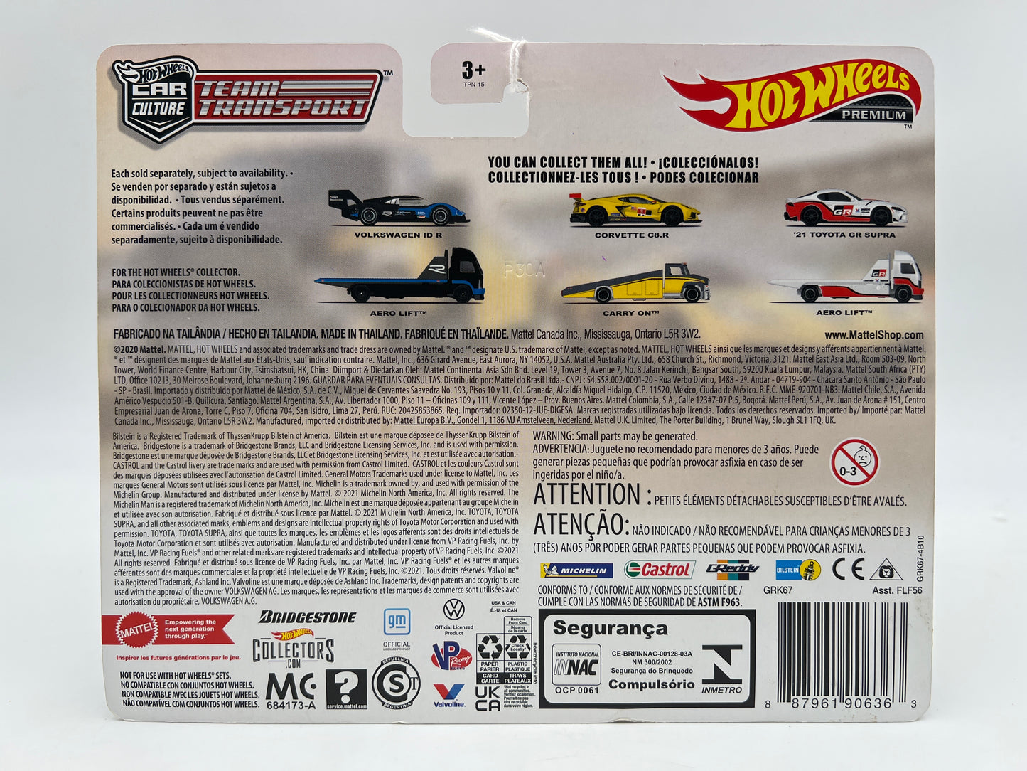 Hot Wheels Team Transport #36 Corvette C8.R & Carry On Reglue Blister