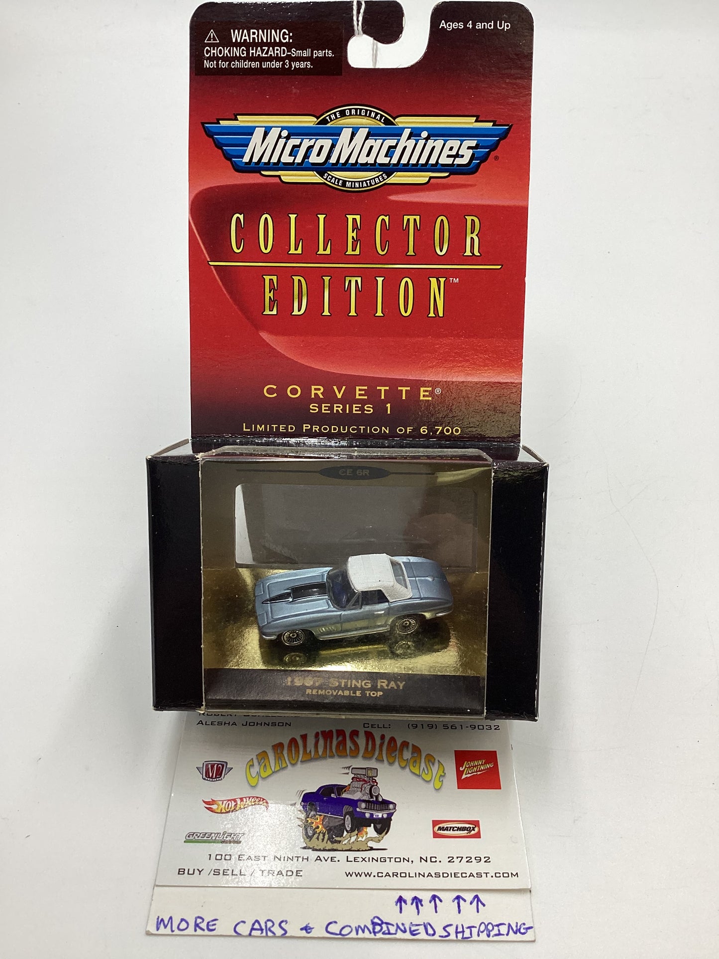 Micro Machines Collectors Edition Corvette Series 1 1967 Sting Ray Light Blue 1/6700 SR CE 6R