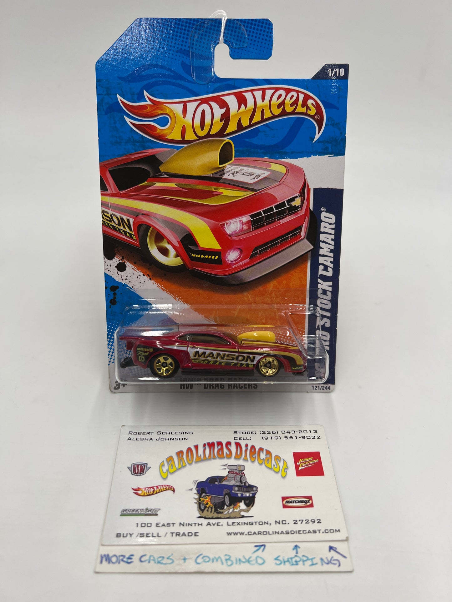 2011 Hot Wheels Drag Racers #121 10 Pro Stock Camaro Red 7F