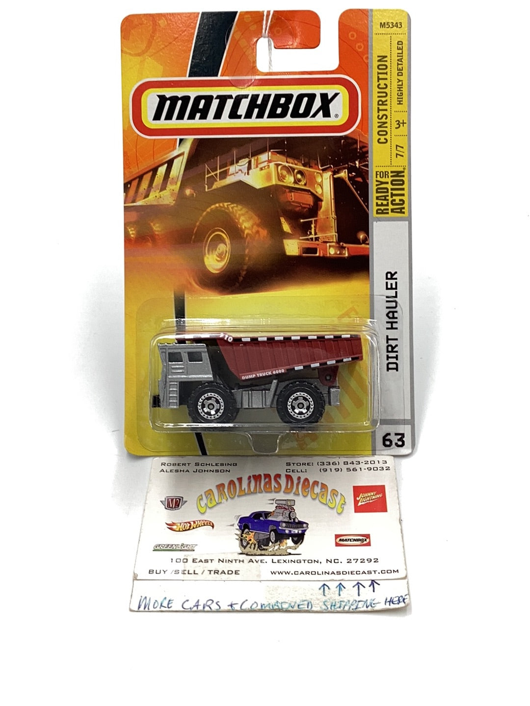 Matchbox 2008 #63 Dirt Hauler 214B