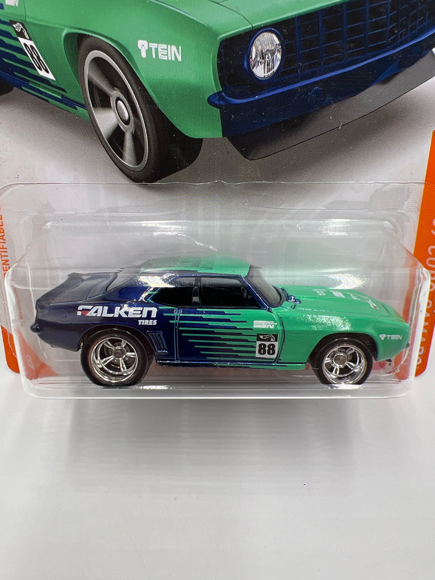 Hot Wheels 69 Copo Camaro Falken iD Chase Wheel Swap Custom On Card W/Protector SR