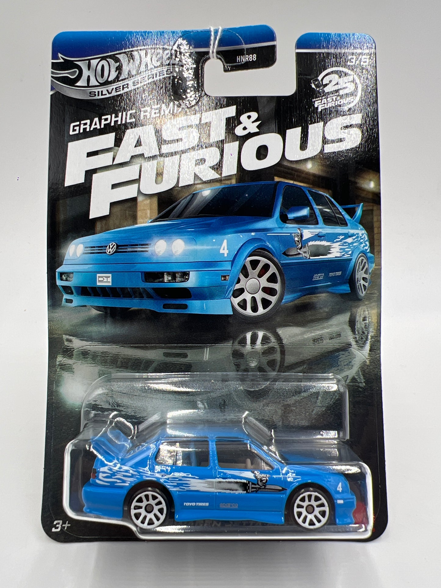 Hot Wheels Silver Series Fast & Furious Graphic Remix #3 Volkswagen Jetta MK3 Blue 73B