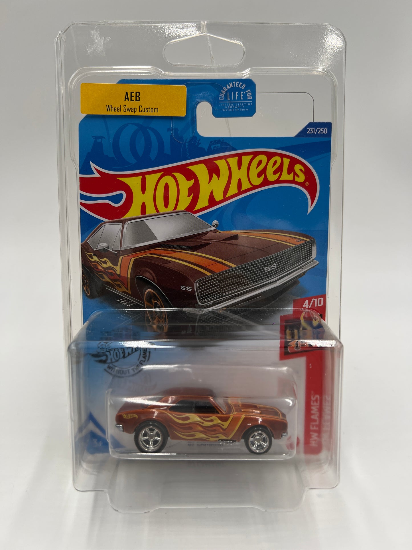 Hot Wheels 67 Camaro Brown Wheel Swap Custom On Card W/Protector SR