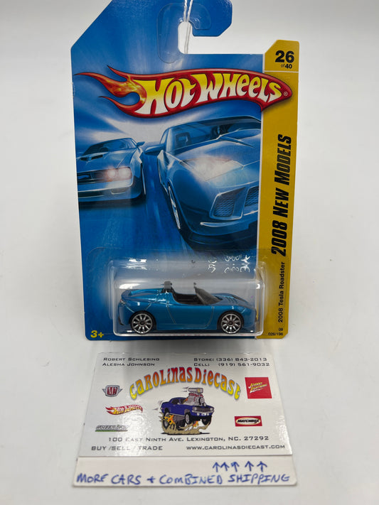 2008 Hot Wheels New Models #26 2008 Tesla Roadster Blue 50C