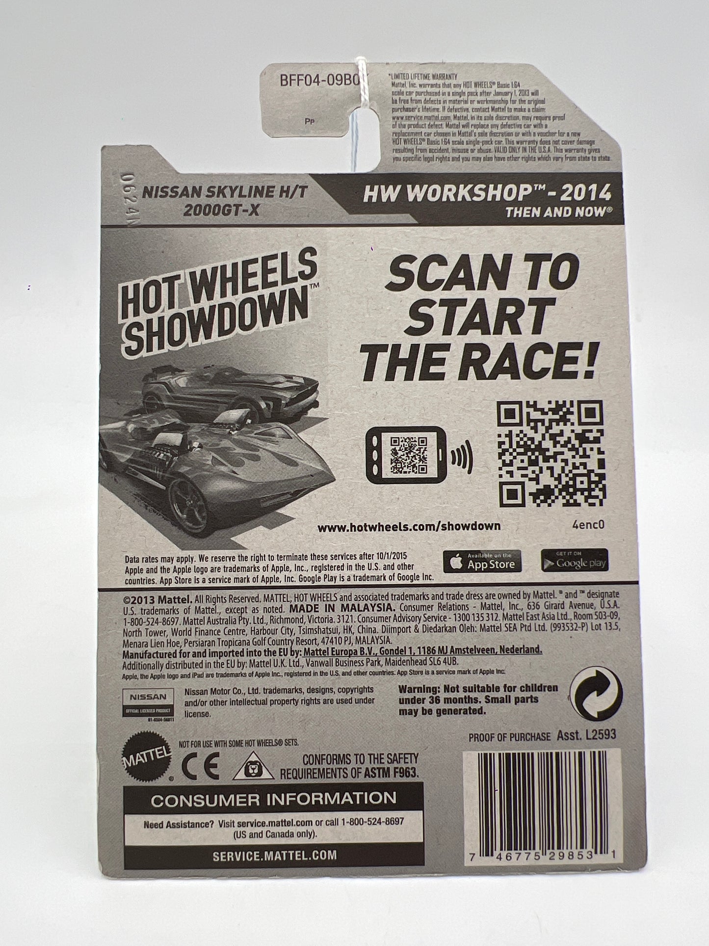 2014 Hot Wheels Workshop #225 W/Roll Cage Nissan Skyline H/T 2000GT-X Black SR