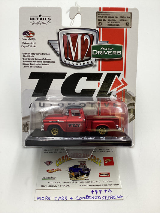 M2 Machines Auto Drivers TCI Automotive 1958 Chevrolet Apache Stepside Red R58 192G