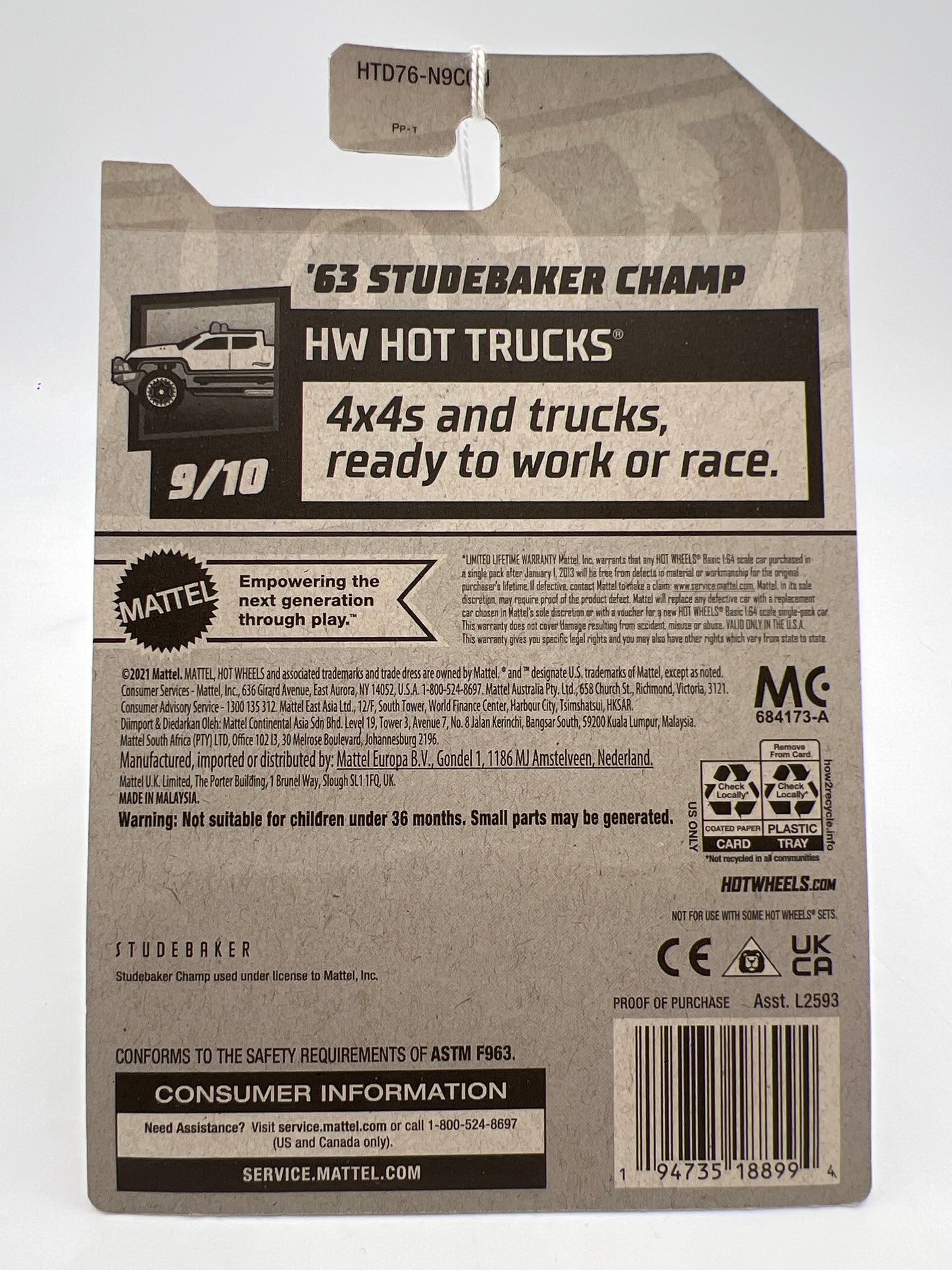 2024 Hot Wheels N Case #155 63 Studebaker Champ White 43B