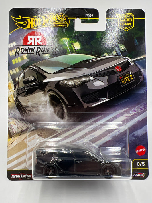 2025 Hot Wheels Premium Ronin Run II CHASE #0 07 Honda Civic Type R Black W/Protector 2