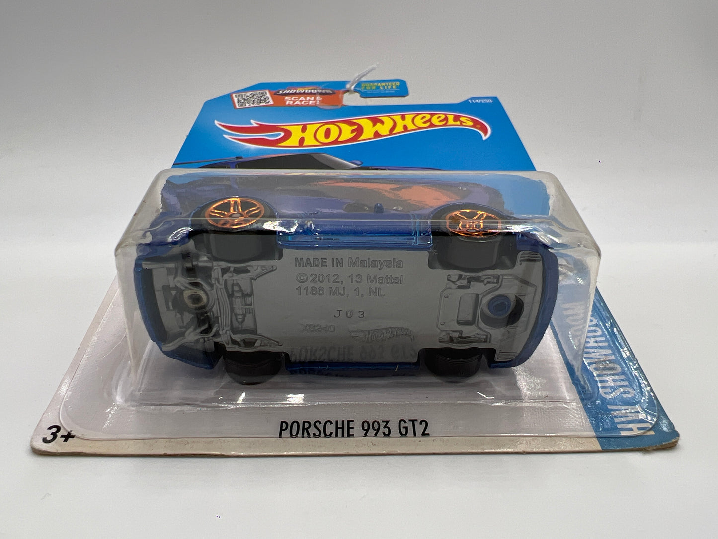 2016 Hot Wheels #114 Porsche 993 GT2 Blue Half Cage