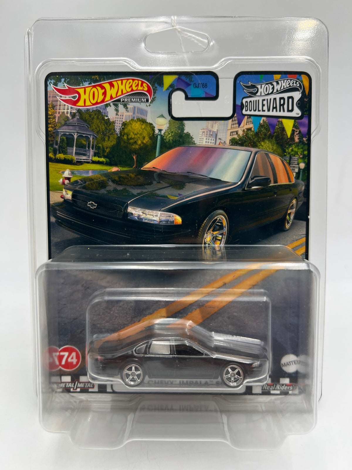 Hot Wheels Premium Boulevard #74 96 Chevy Impala SS Black W/Protector