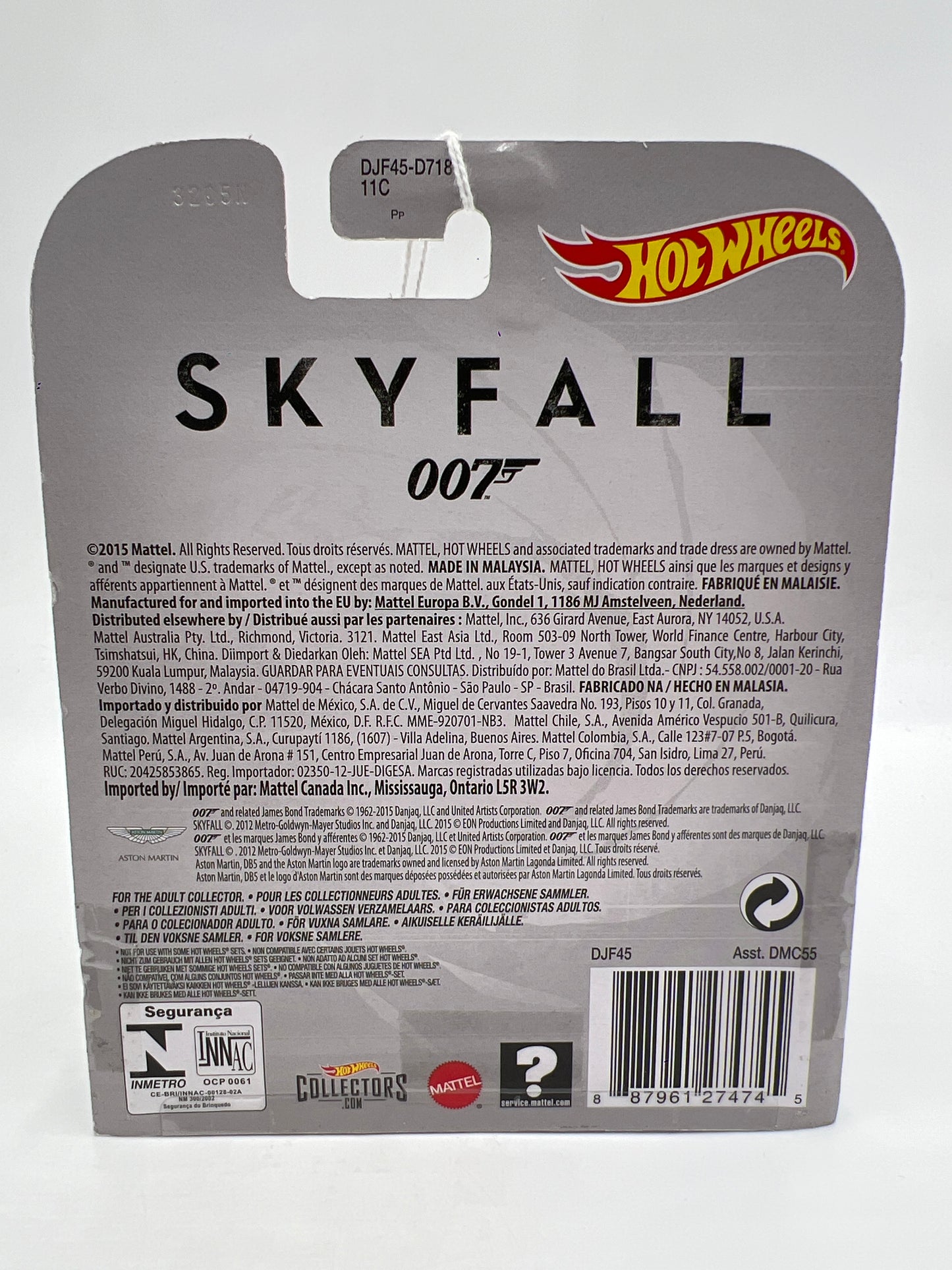 Hot Wheels Premium Retro Entertainment 007 Skyfall Aston Martin DB5 1963 Silver