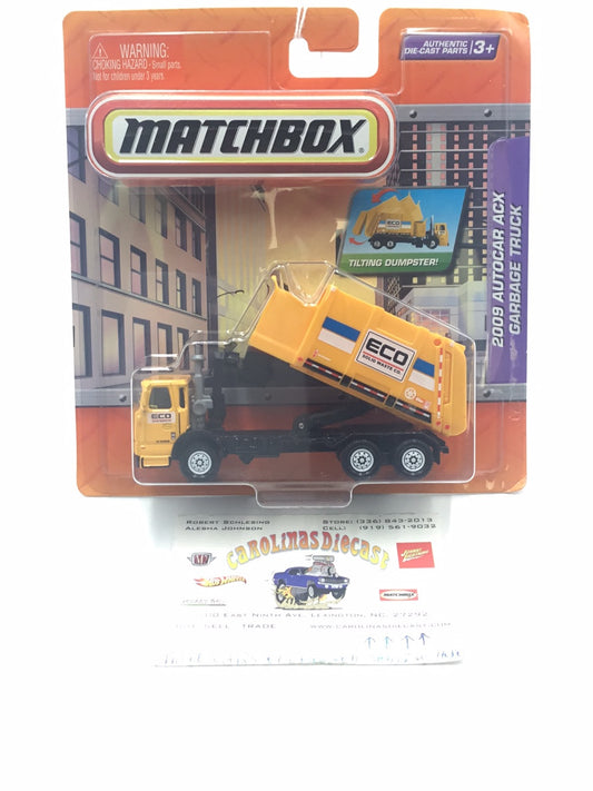 Matchbox Real Working 2009 Autocar Acx Garbage Truck VHTF