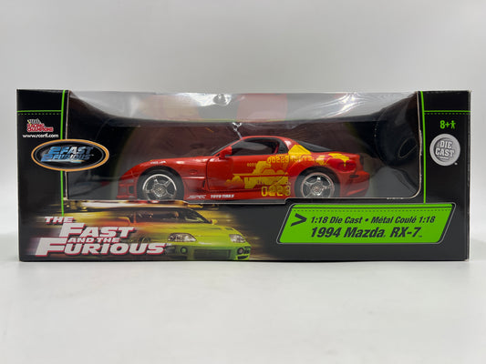 Racing Champions 1/18 Fast & Furious 1994 Mazda RX-7 Red VHTF Box Not Perfect