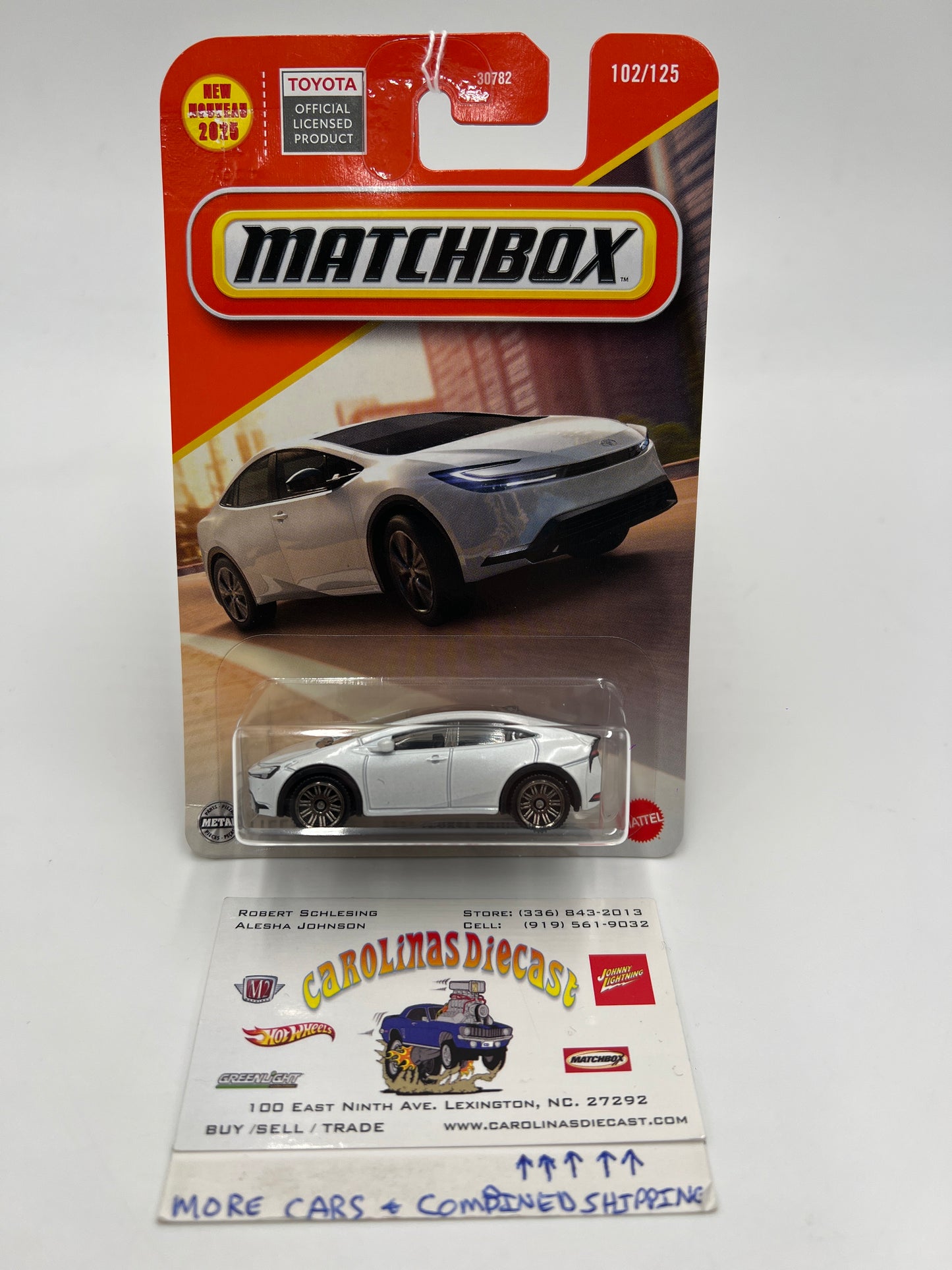 2025 Matchbox #102 2023 Toyota Prius Prime White 213O