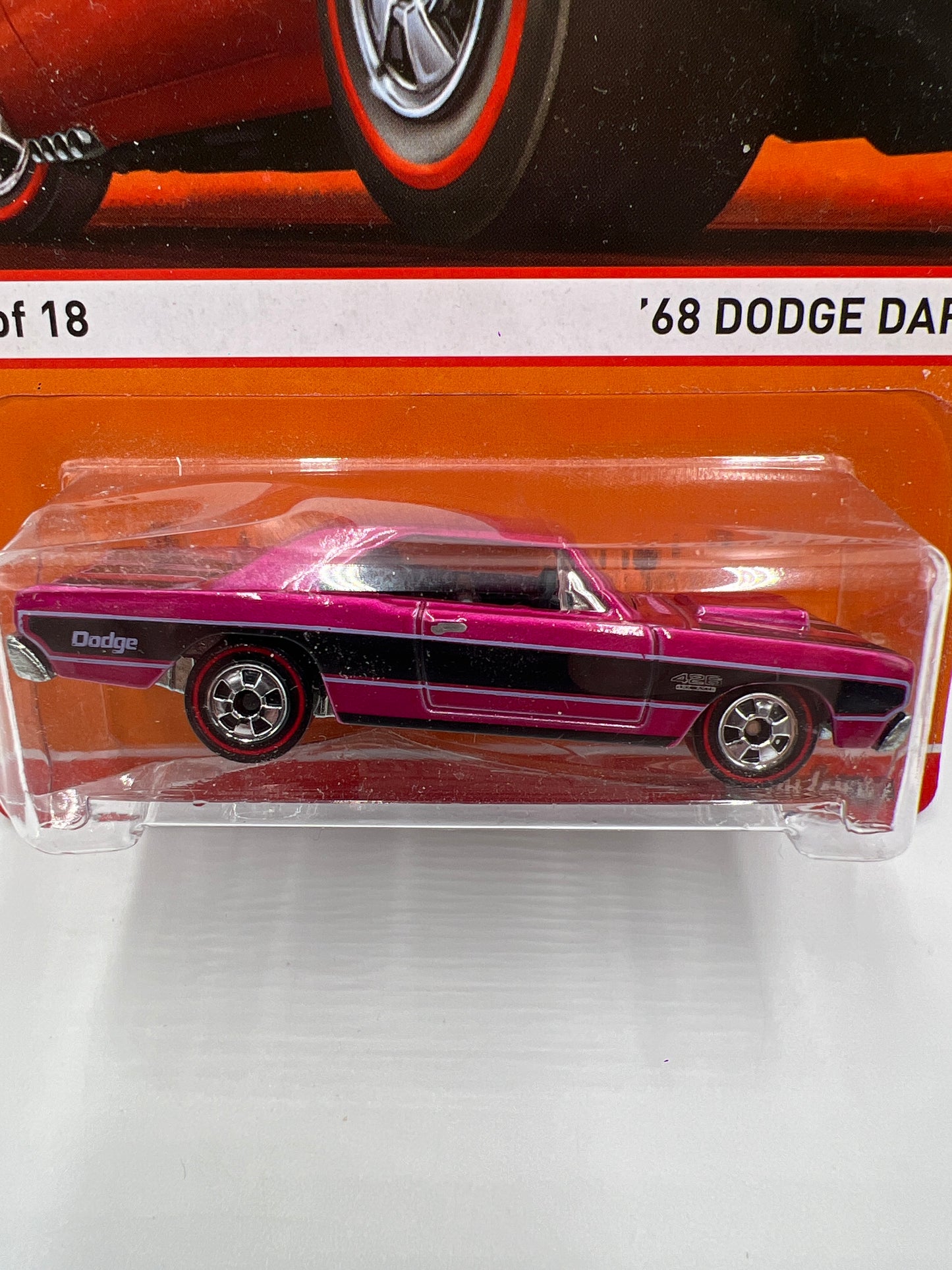 Hot Wheels Heritage Redline #6 68 Dodge Dart Pink dented Blister 160N