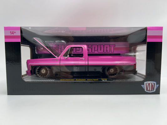 2026 M2 Machines 1/24 R143 1979 Chevrolet Scottsdale Chevy Sport Pink/Black