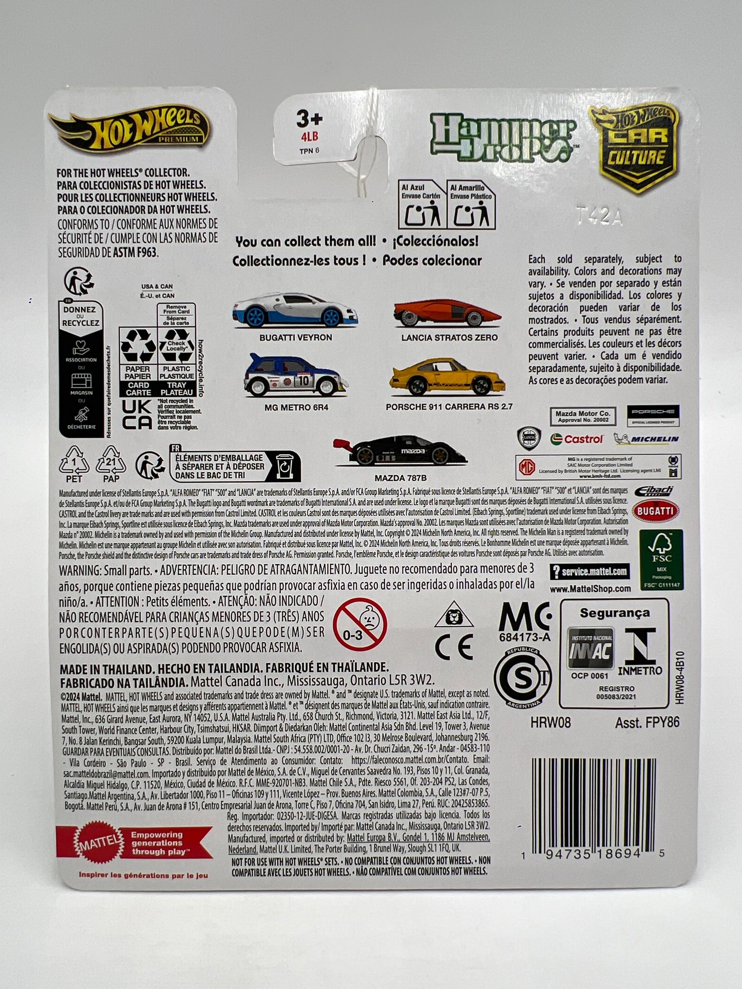 Hot Wheels Premium Car Culture Hammer Drops #5 Mazda 787B Black 254F