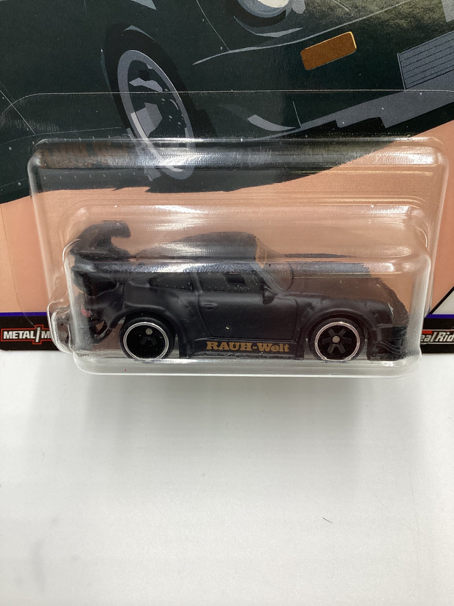 2018 Hot Wheels Premium Silhouettes #4 RWB Porsche 930 Matte Black *Exhaust Error* with protector