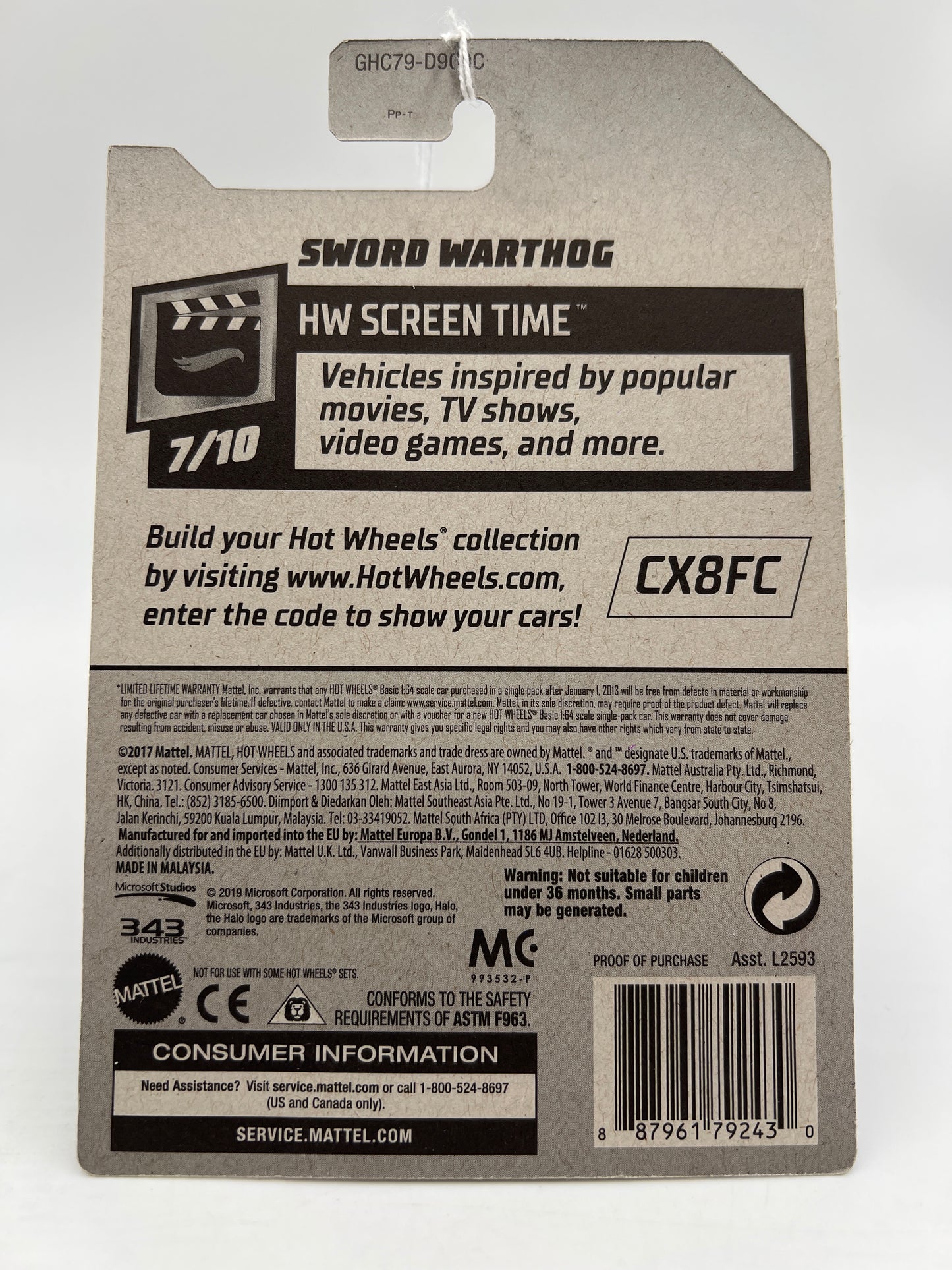 2020 Hot Wheels Screen Time #36 Halo Sword Warthog Red 118G