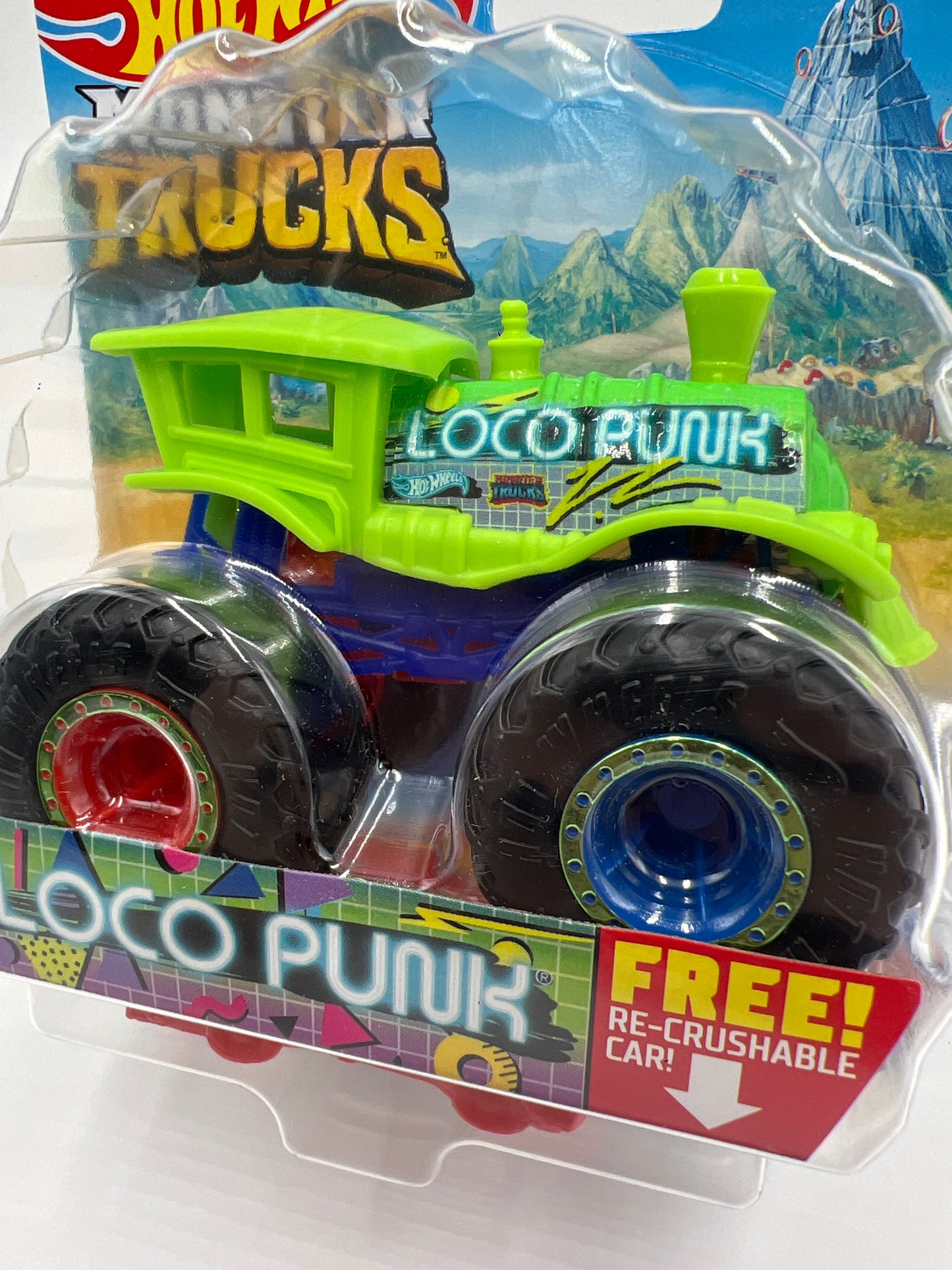2021 Hot Wheels Monster Trucks Neon Shockers #13 Loco Punk 134A