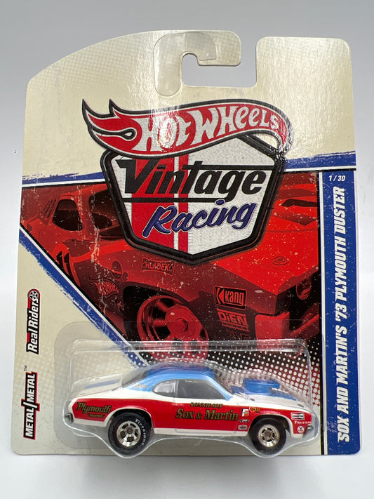 Hot Wheels Premium Vintage Racing #1 Sox And Martins 73 Plymouth Duster W/Protector