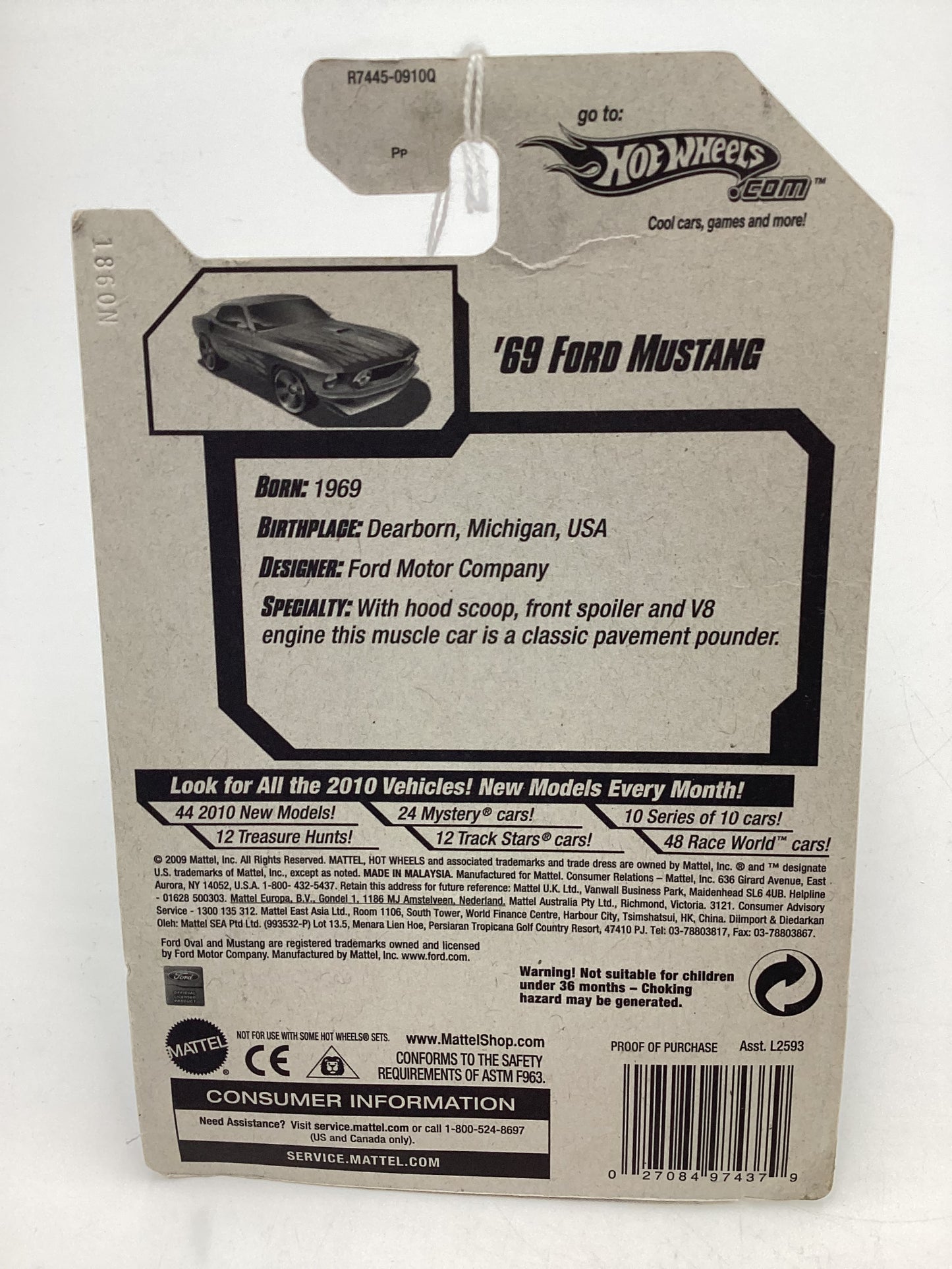 2010 Hot Wheels #56 69 Ford Mustang Treasure Hunt