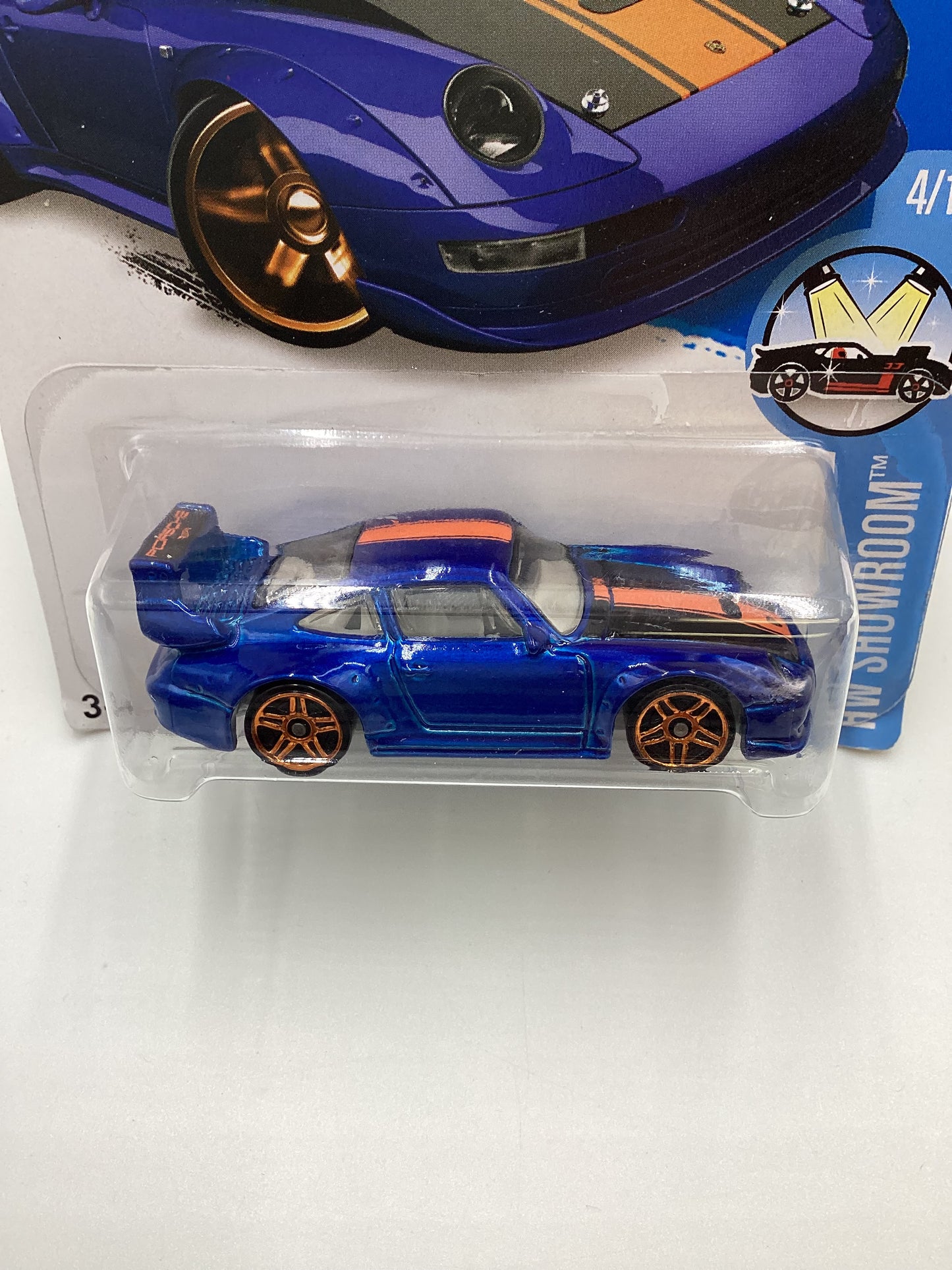 2016 Hot Wheels #114 Porsche 993 GT2 Blue Half Cage
