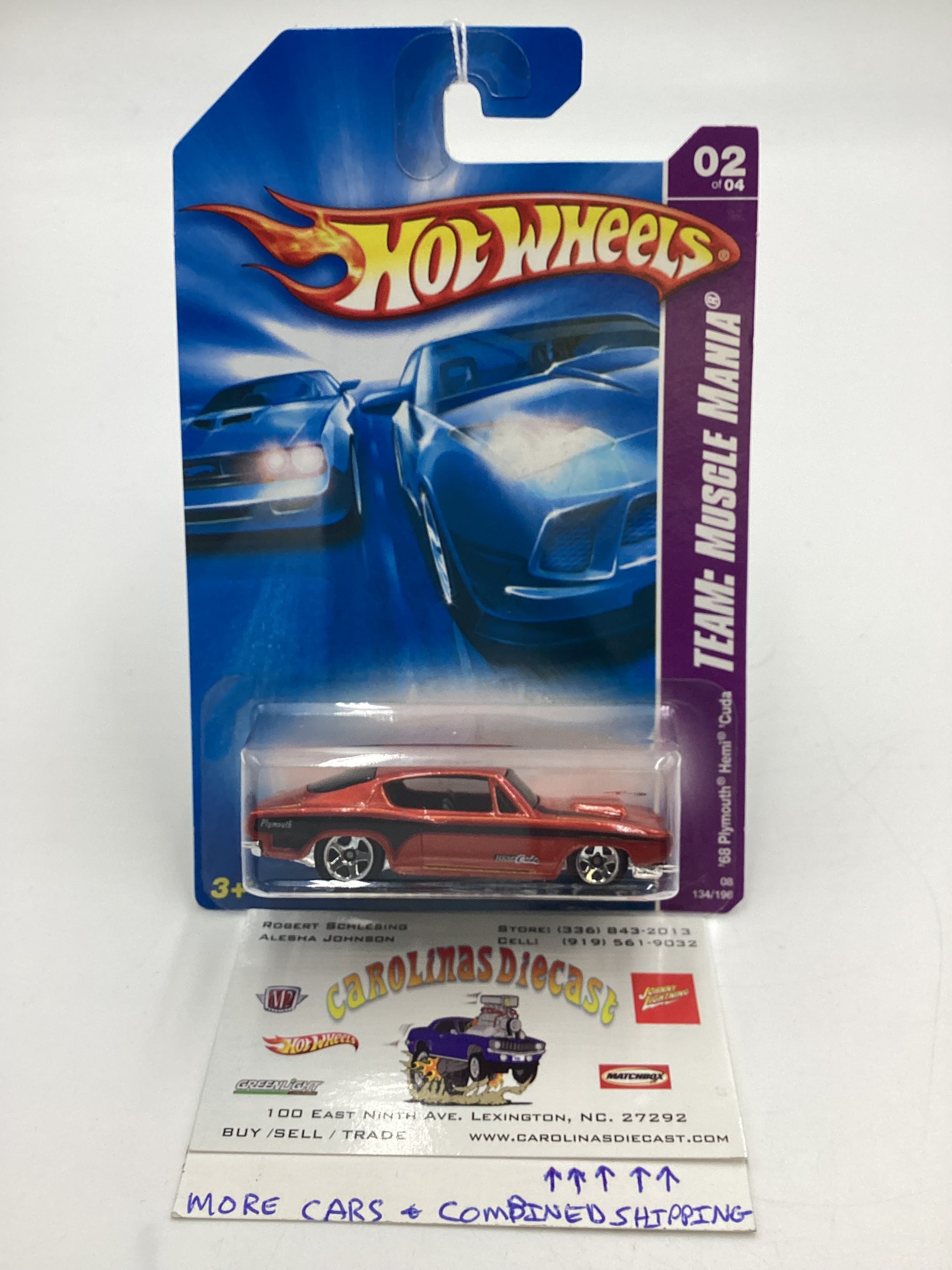2008 Hot Wheels HW Team: Muscle Mania #134 68 Plymouth Hemi Cuda